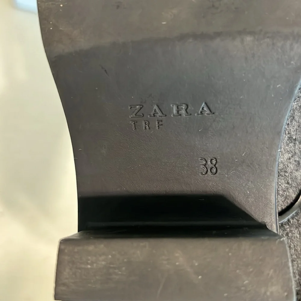 Zara Women’s Blucher Track Wool Felt Oxfords / Size 38 (7-1/2) / Charcoal